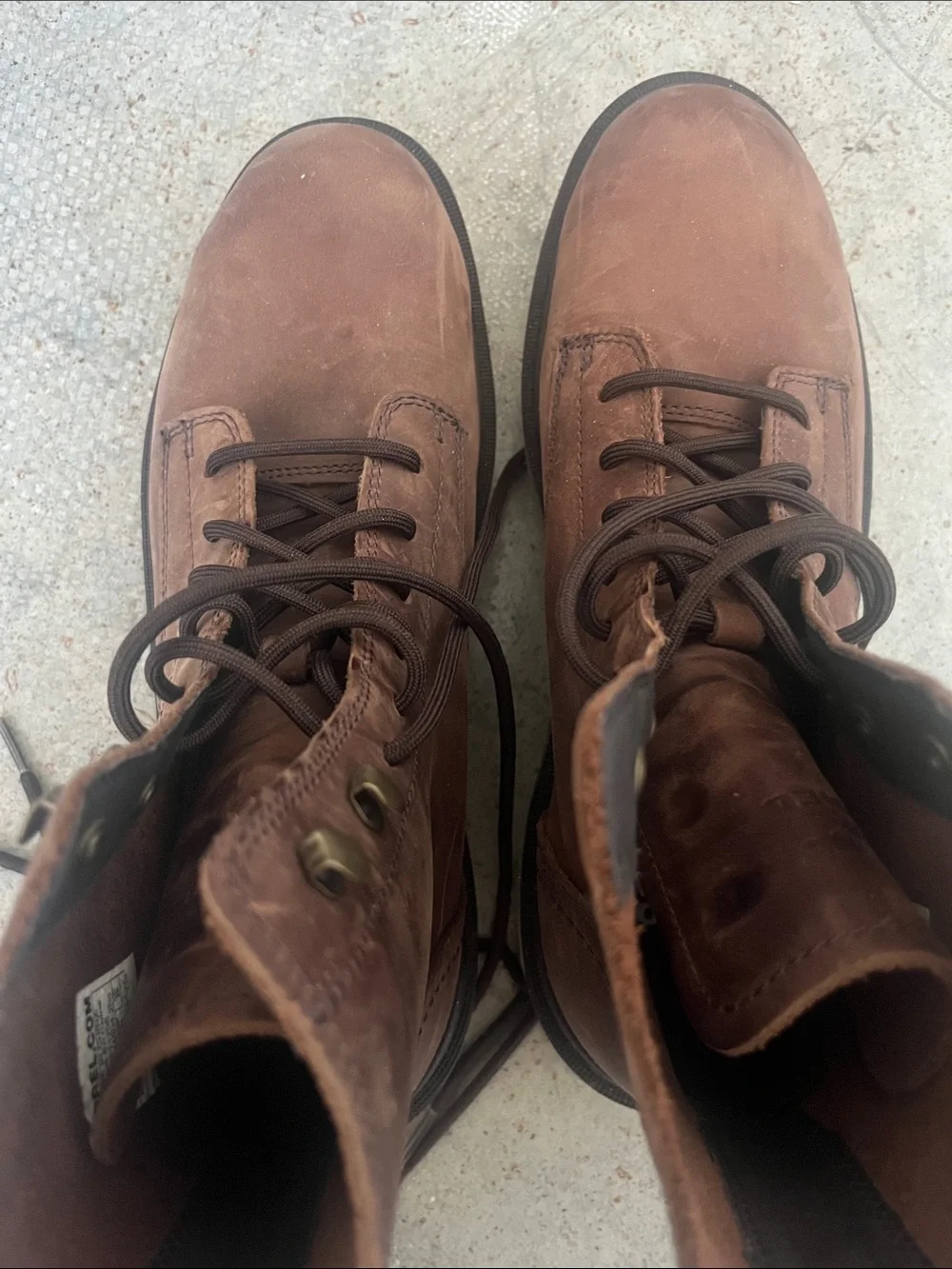 Sorel Men's Brown Leather Lace-Up Work Boots with Tan Sole
